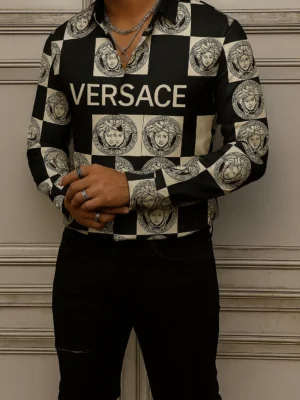 VERSACE Long Sleeves Button Down Shirt Limited For Men DC-CCY-20062502