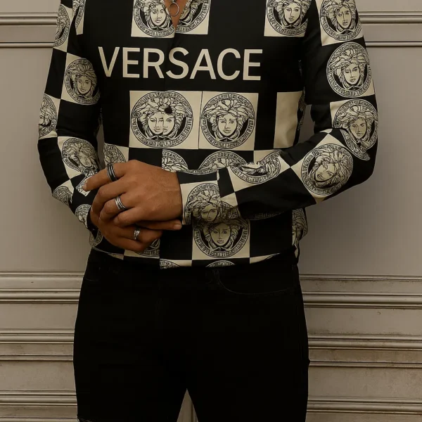 VERSACE Long Sleeves Button Down Shirt Limited For Men DC-CCY-20062502
