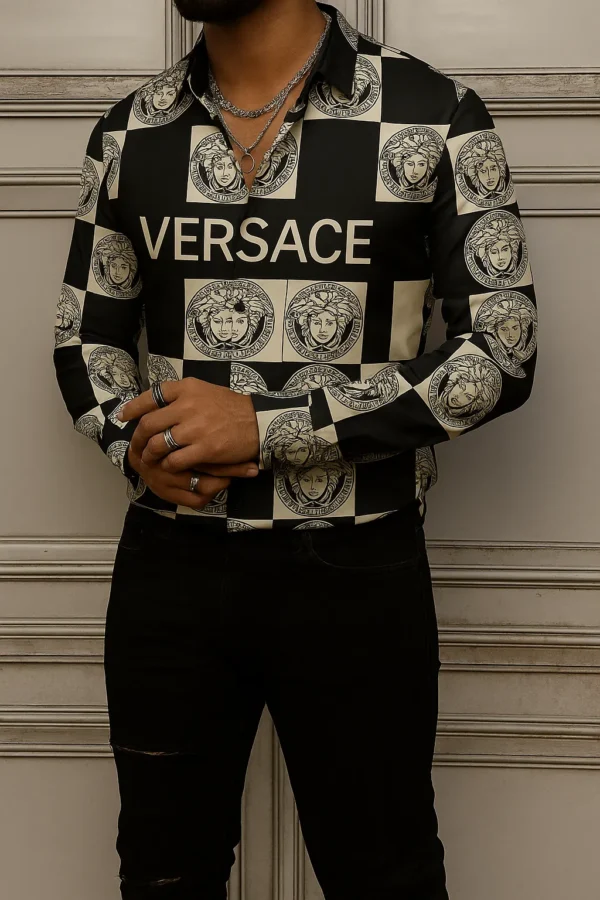 VERSACE Long Sleeves Button Down Shirt Limited For Men DC-CCY-20062502