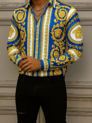 VERSACE Long Sleeves Button Down Shirt Limited For Men DC-CCY-20062503