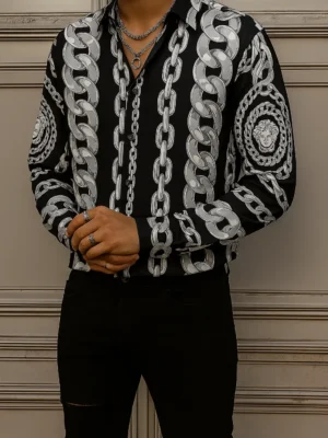 VERSACE Long Sleeves Button Down Shirt Limited For Men DC-CCY-20062504