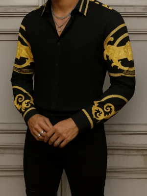 VERSACE Long Sleeves Button Down Shirt Limited For Men DC-CCY-30062500