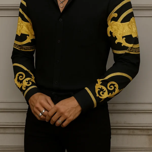 VERSACE Long Sleeves Button Down Shirt Limited For Men DC-CCY-30062500
