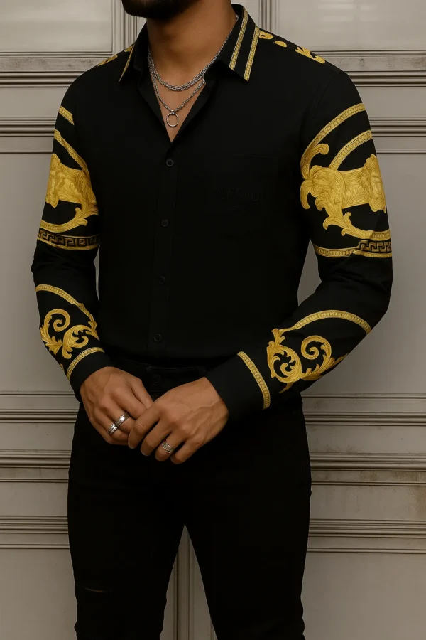 VERSACE Long Sleeves Button Down Shirt Limited For Men DC-CCY-30062500