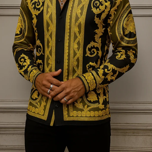 VERSACE Long Sleeves Button Down Shirt Limited For Men DC-CCY-20062514