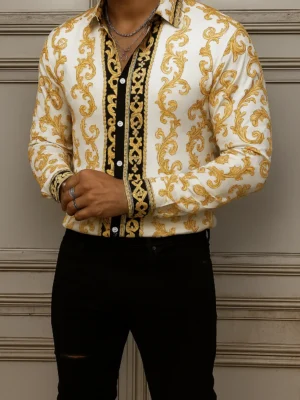 VERSACE Long Sleeves Button Down Shirt Limited For Men DC-CCY-20062512