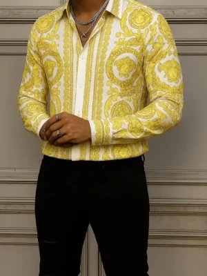 VERSACE Long Sleeves Button Down Shirt Limited For Men DC-CCY-20062500