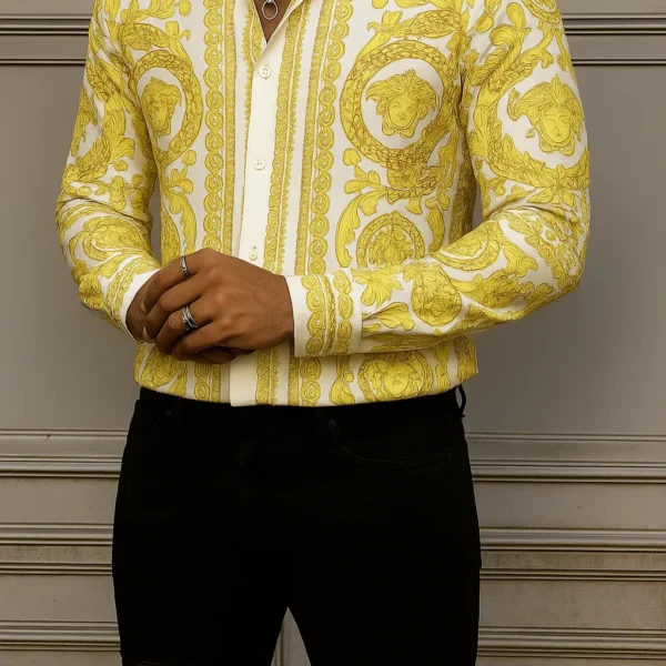 VERSACE Long Sleeves Button Down Shirt Limited For Men DC-CCY-20062500