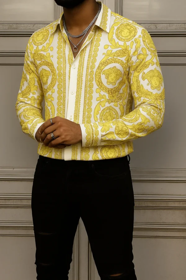 VERSACE Long Sleeves Button Down Shirt Limited For Men DC-CCY-20062500