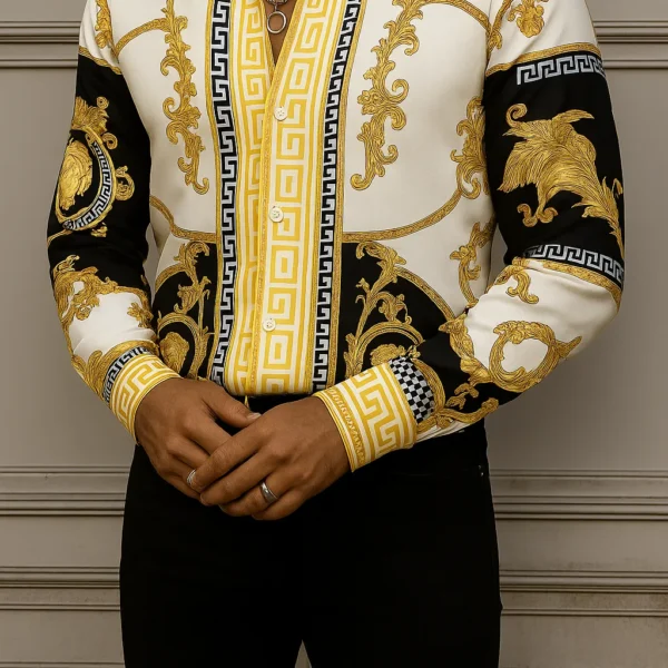 VERSACE Long Sleeves Button Down Shirt Limited For Men DC-CCY-30062506