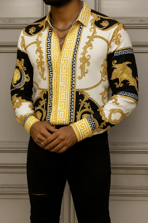 VERSACE Long Sleeves Button Down Shirt Limited For Men DC-CCY-30062506