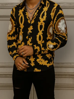 VERSACE Long Sleeves Button Down Shirt Limited For Men DC-CCY-20062517