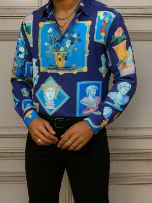 VERSACE Long Sleeves Button Down Shirt Limited For Men DC-CCY-09072522