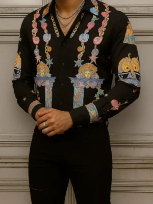 VERSACE Long Sleeves Button Down Shirt Limited For Men DC-CCY-09072523