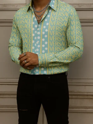 VERSACE Long Sleeves Button Down Shirt Limited For Men DC-CCY-09072524