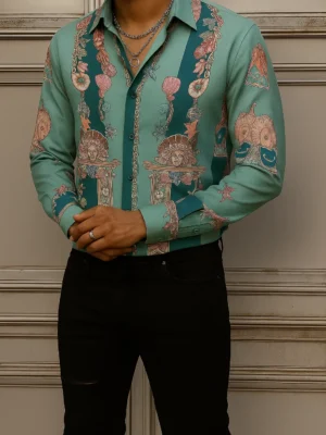 VERSACE Long Sleeves Button Down Shirt Limited For Men DC-CCY-09072525