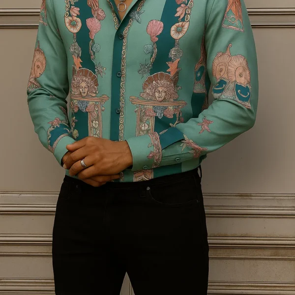 VERSACE Long Sleeves Button Down Shirt Limited For Men DC-CCY-09072525