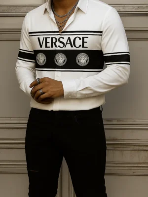 VERSACE Long Sleeves Button Down Shirt Limited For Men DC-CCY-22062501