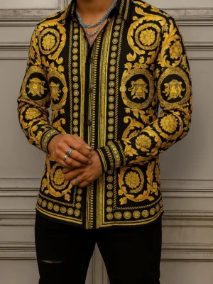 VERSACE Long Sleeves Button Down Shirt Limited For Men DC-CCY-20062510