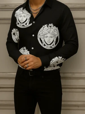 VERSACE Long Sleeves Button Down Shirt Limited For Men DC-CCY-07072500